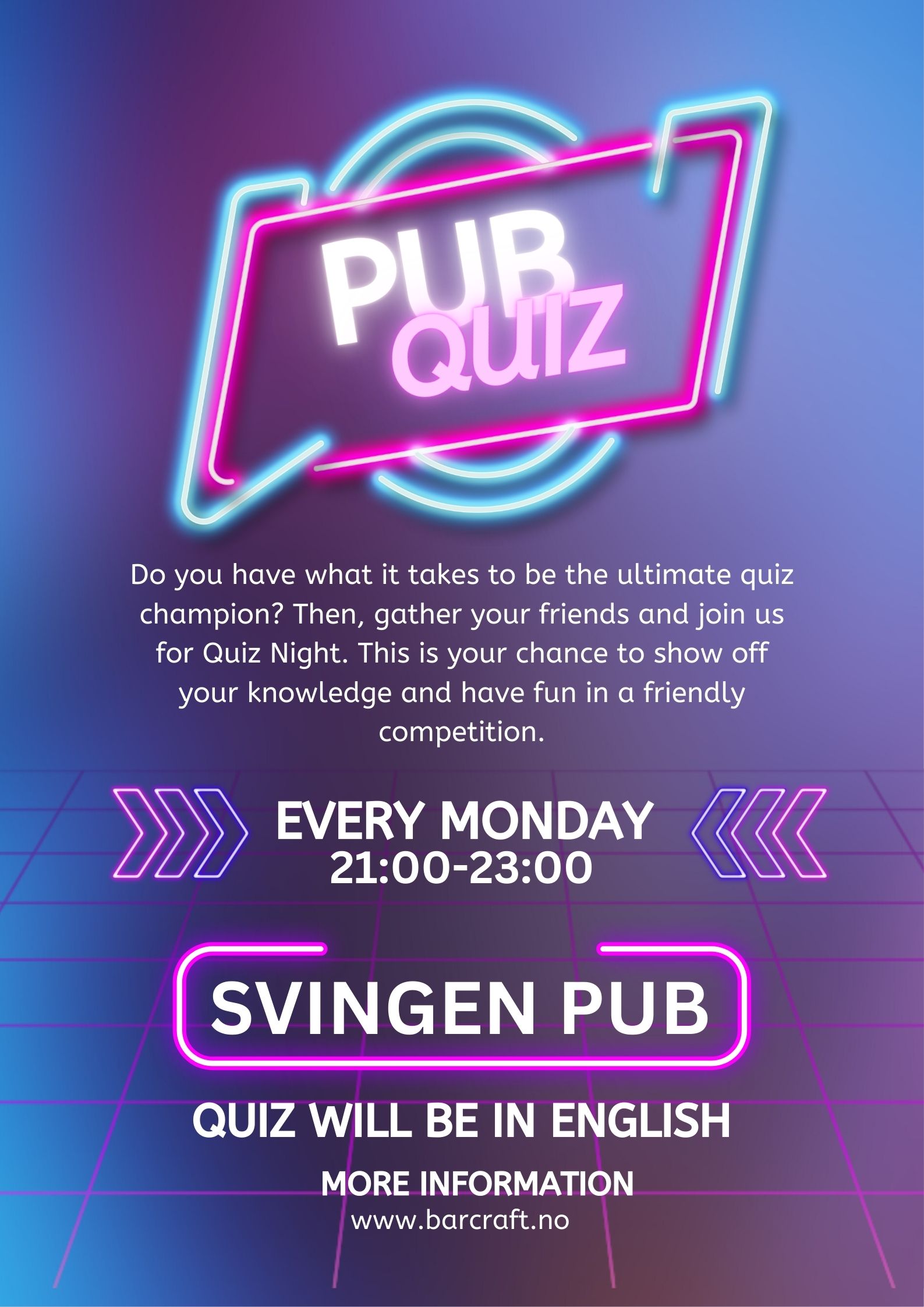 Pubquiz at Svingen Pub